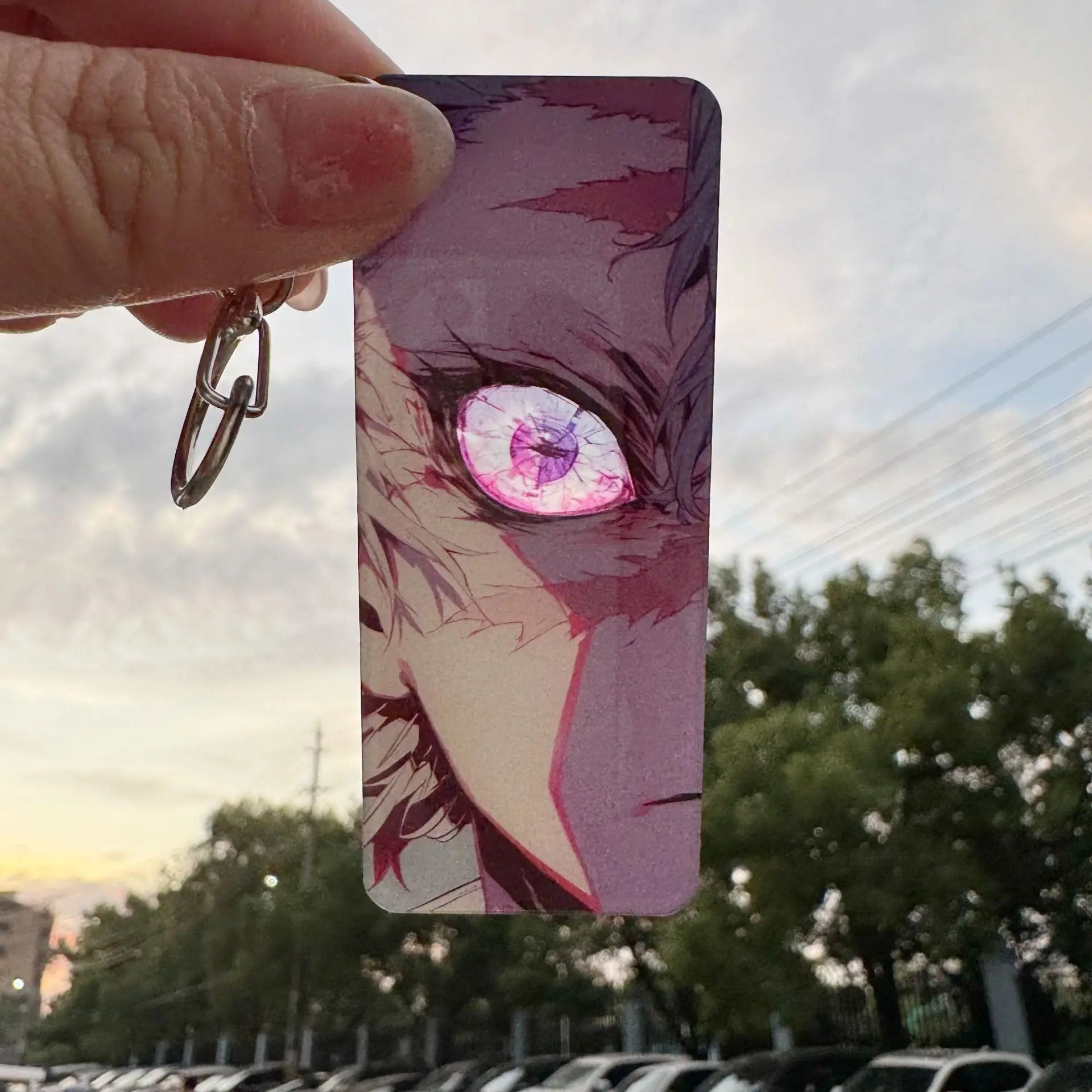 Light Up Eye Keychain - Demon Slayer